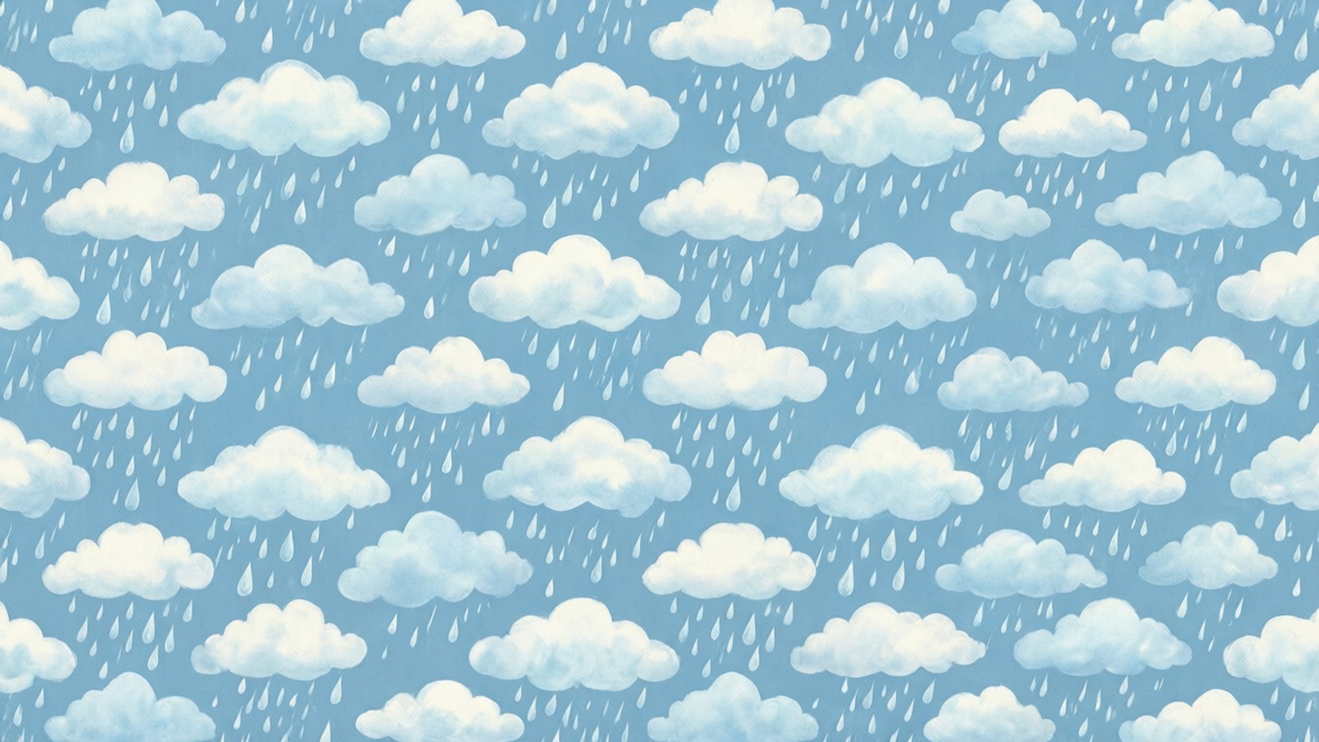 白雲在藍天背景上下雨的重複圖案