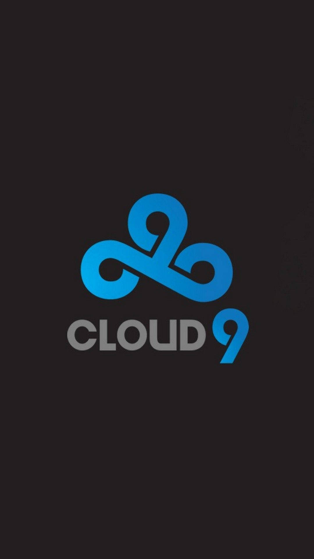 Cloud9 獨特雙色藍標誌 壁紙 — 一個時尚的藍色Cloud9標誌，帶有漸變陰影，居中在深色背景上。