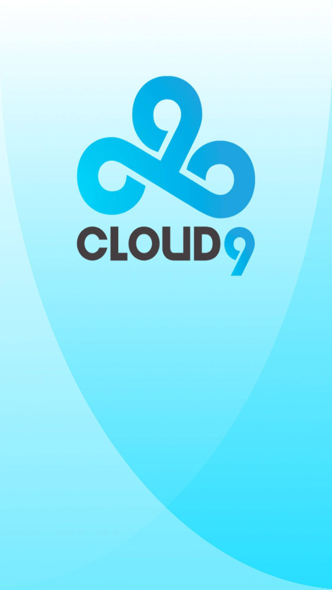Cloud9標誌淺藍色紋理 壁紙 — 極簡藍色漸變壁紙，Cloud9 標誌居中置於柔和天藍色背景上。
