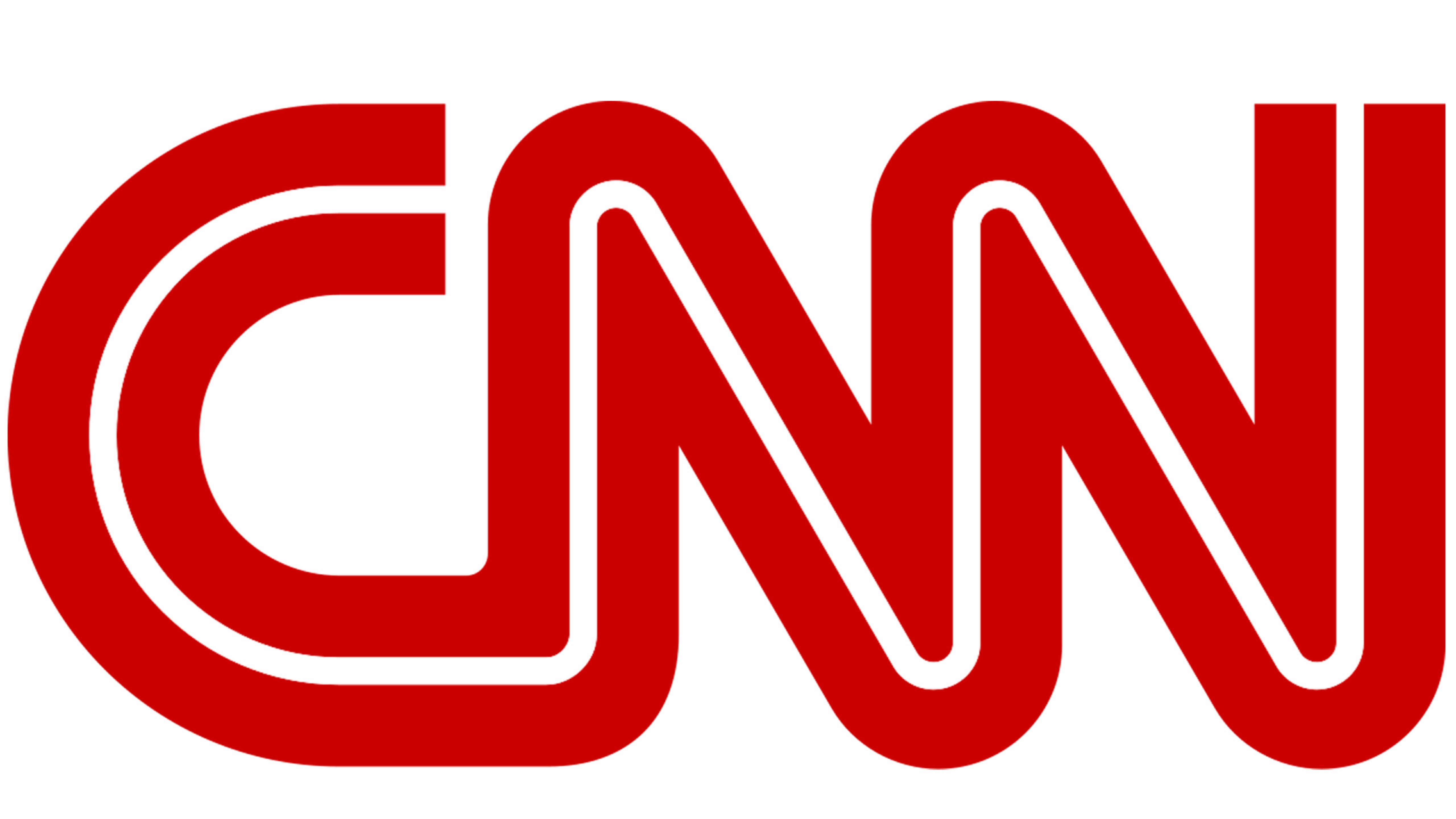CNN 新聞頻道標誌 壁紙 — 大膽的紅色CNN標誌，帶有白色內部輪廓，置於潔淨的白色背景上。