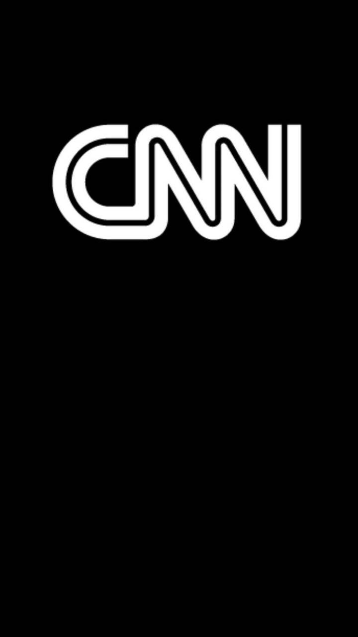 CNN 暗色模式標誌 壁紙 — 大膽的白色CNN標誌居中於純黑色背景上，設計簡潔極簡。