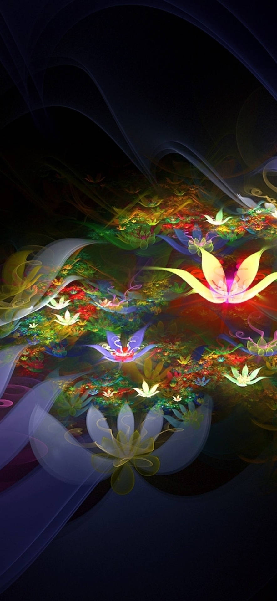 多彩蓮花圖案手機壁紙