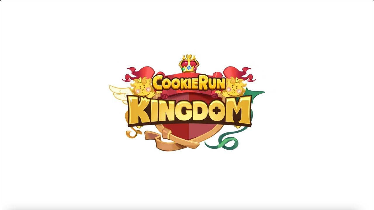 Cookie Run Kingdom 遊戲標誌，帶有戴皇冠的餅乾和盾牌