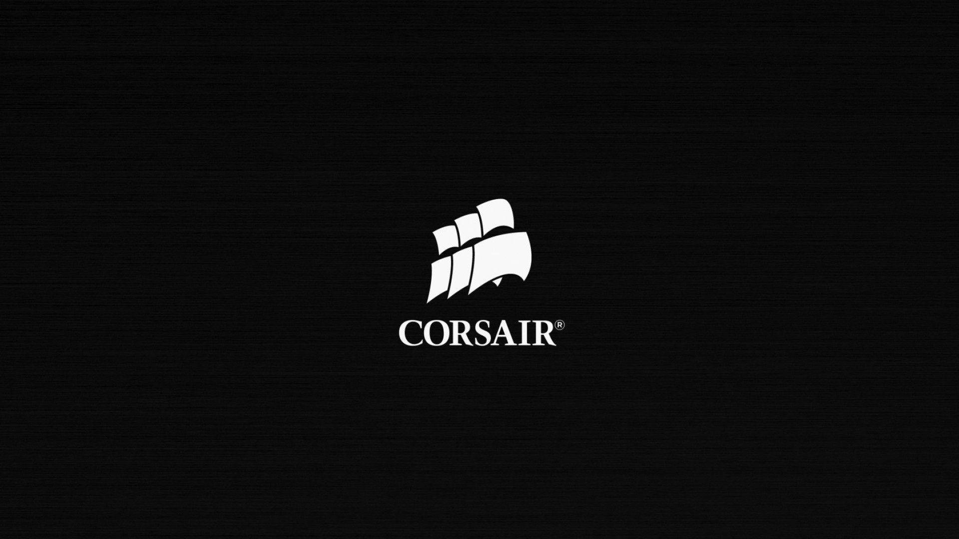 Corsair標誌在黑色紋理背景上