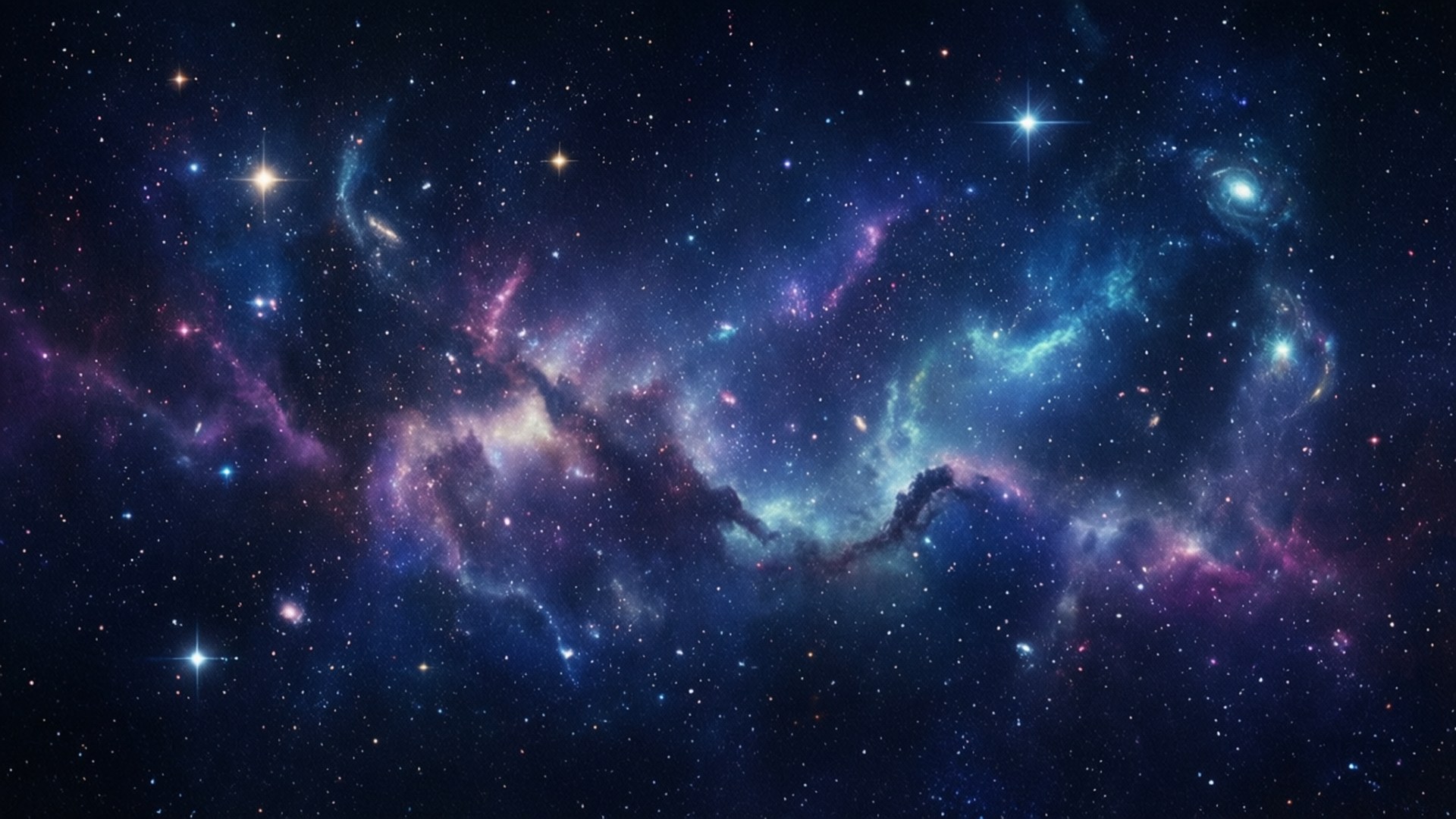 深空中帶有星星的鮮豔宇宙星雲