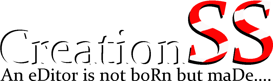 Creation Logo Editorial Concept 壁紙 — 黑色背景上，粗體白色文字「Creation」旁邊有紅白條紋的「SS」標誌。