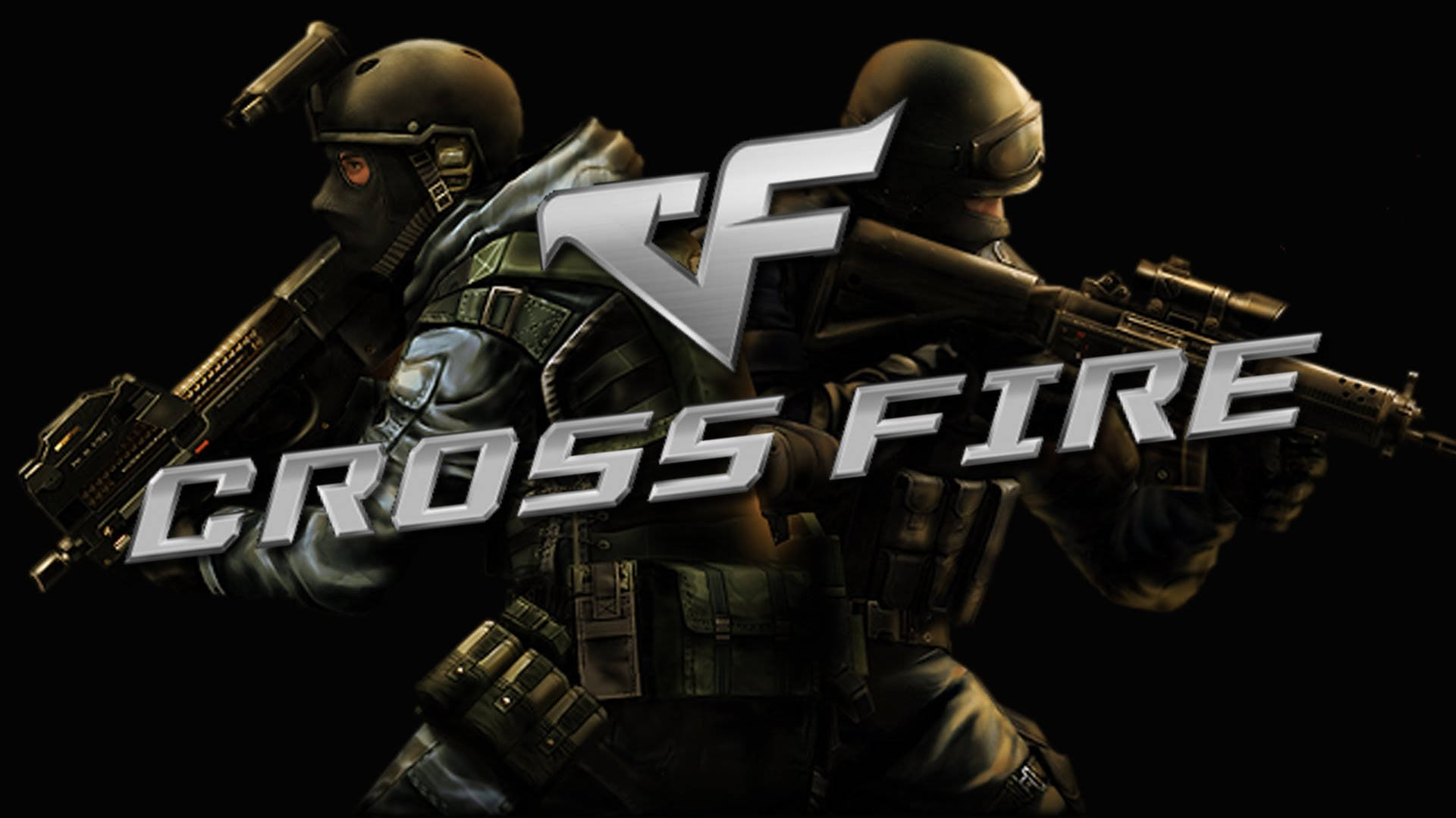 兩名身穿戰術裝備的武裝士兵，帶有「Cross Fire」標誌。