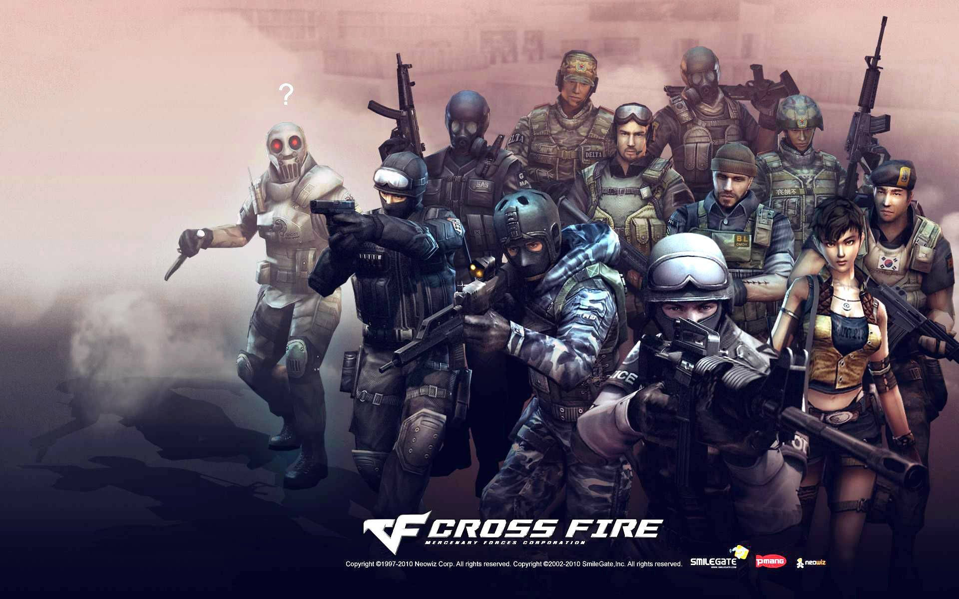 一群身穿戰術裝備的武裝士兵站在煙霧瀰漫的戰場上。