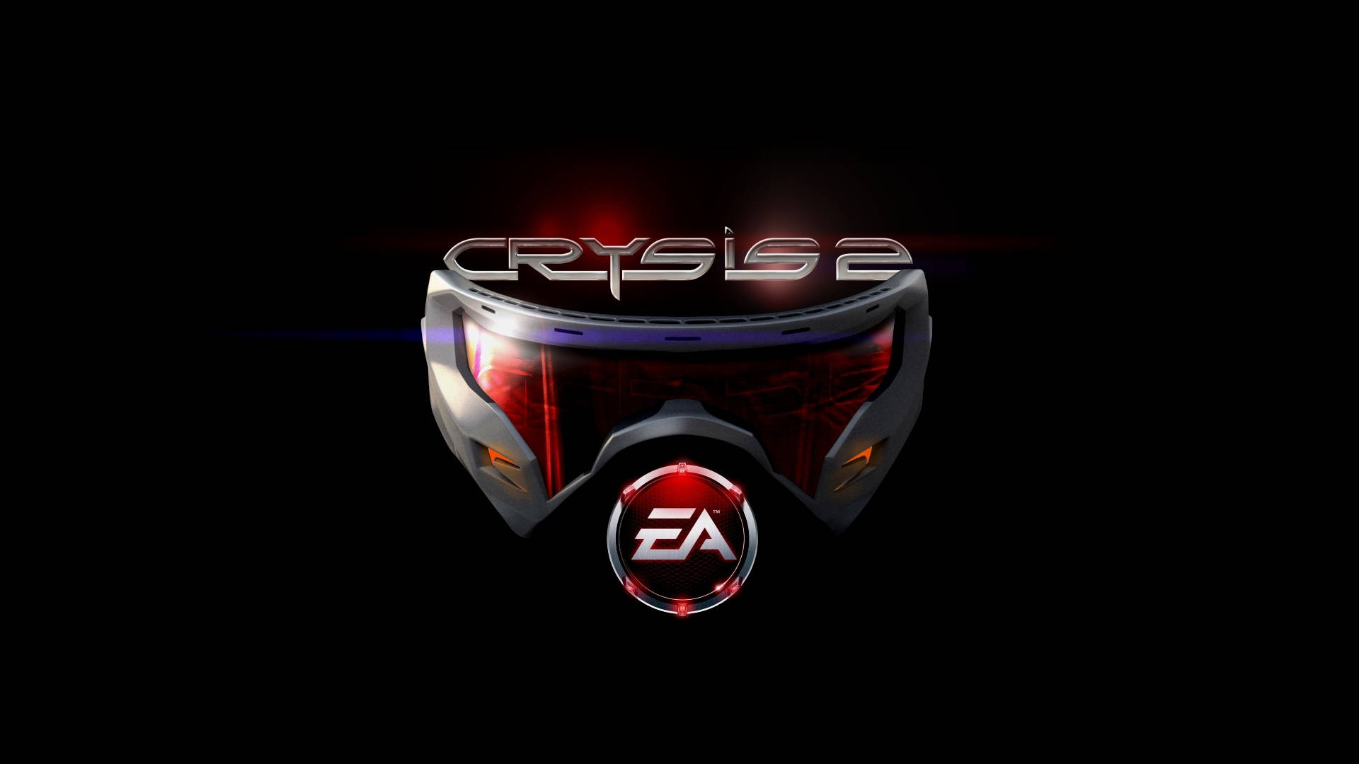 帶有紅色發光鏡片和Crysis 2標誌的未來風格遊戲護目鏡。