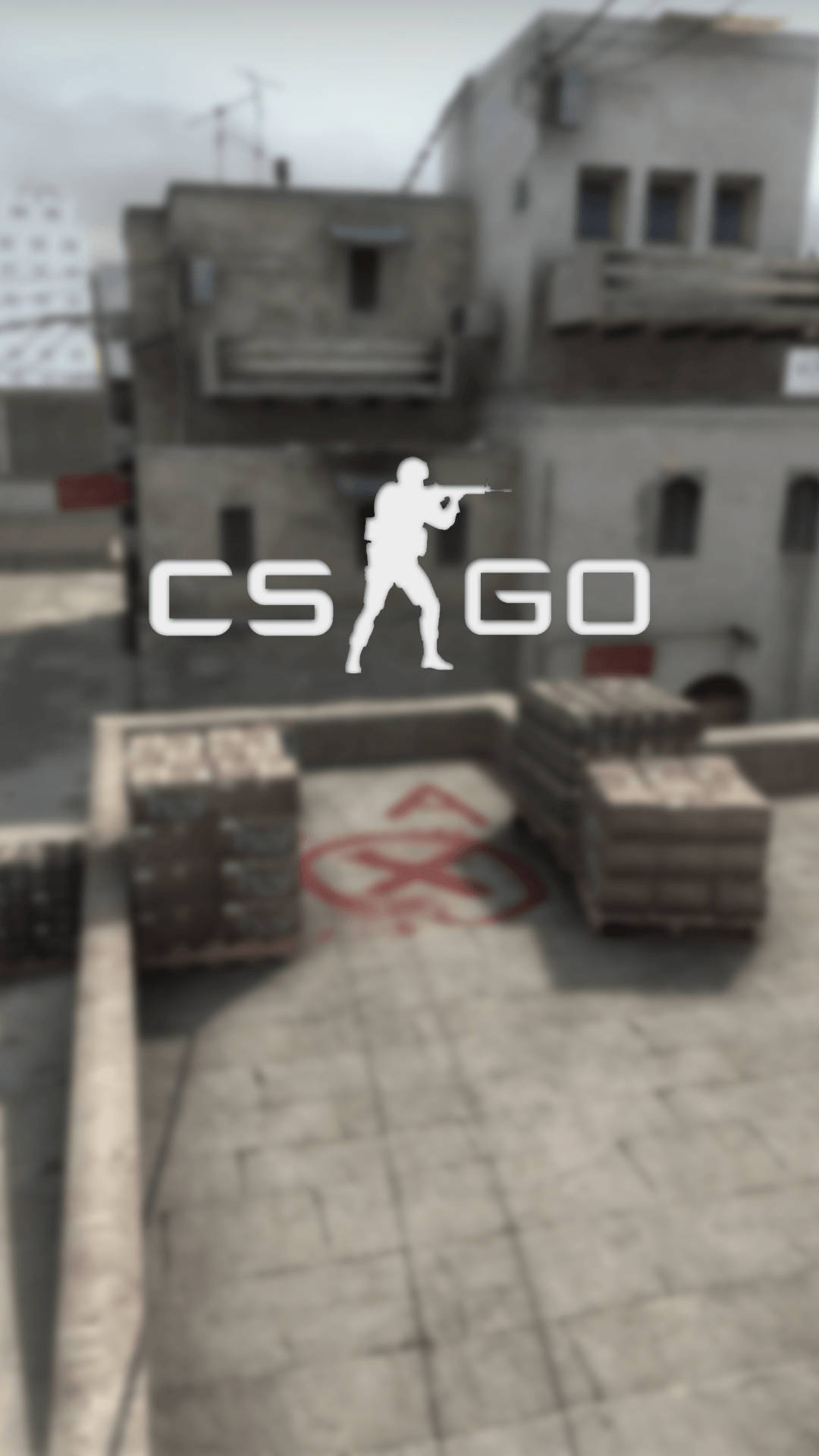 CS GO遊戲地圖屋頂，帶有士兵剪影和堆疊的木箱。