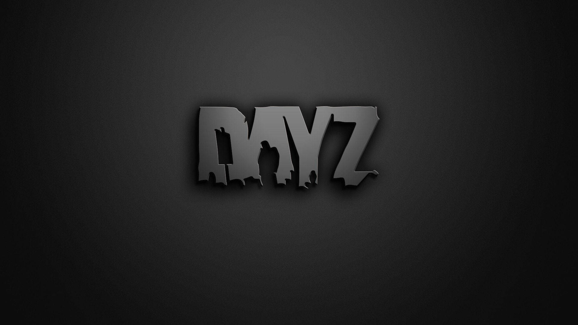 深色背景上以金屬3D字體呈現的遊戲標誌dayz