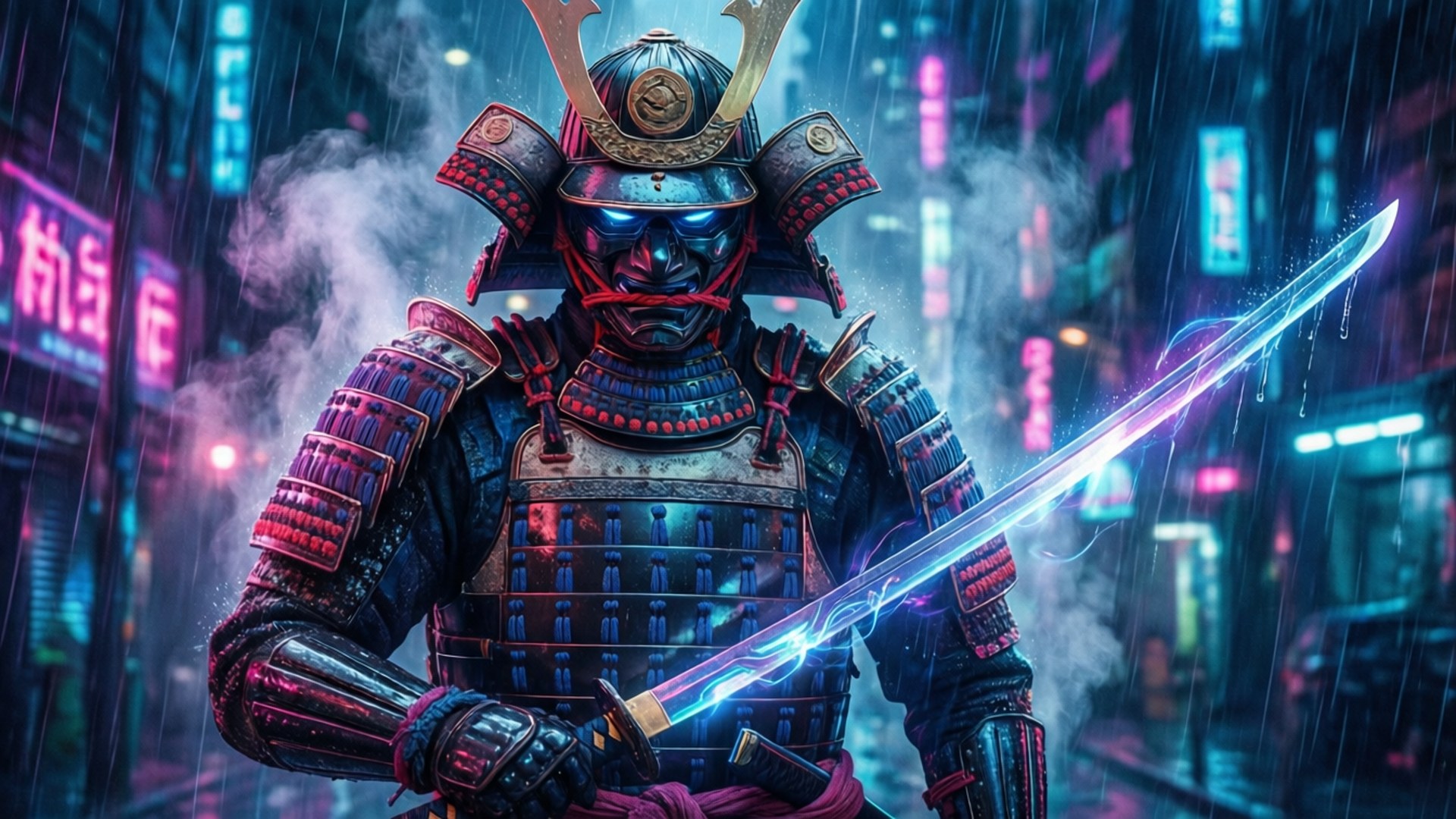 Cyberpunk 武士 壁紙