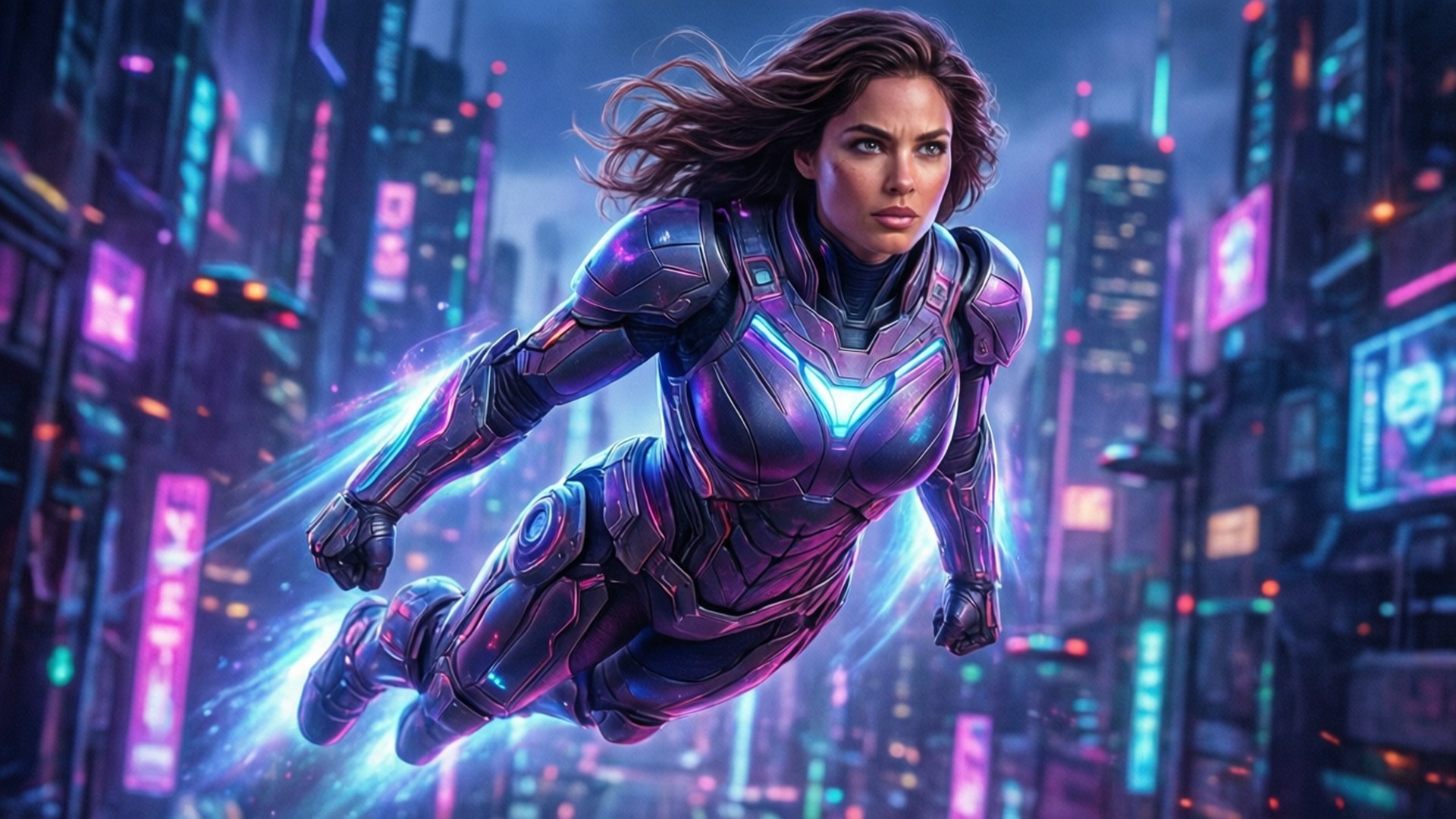 Cyberpunk 超級女英雄 壁紙