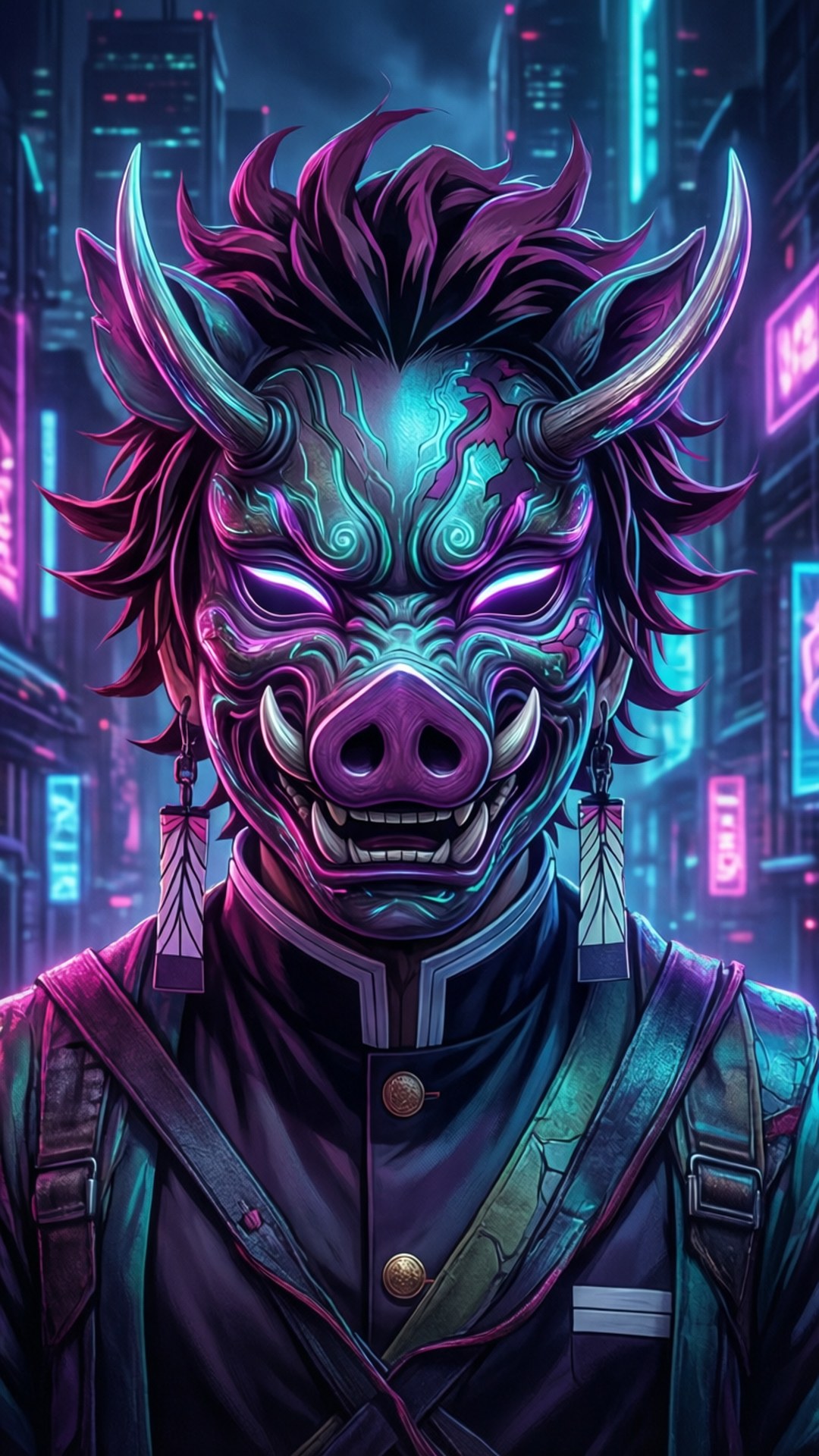 Cyberpunk 野豬 壁紙