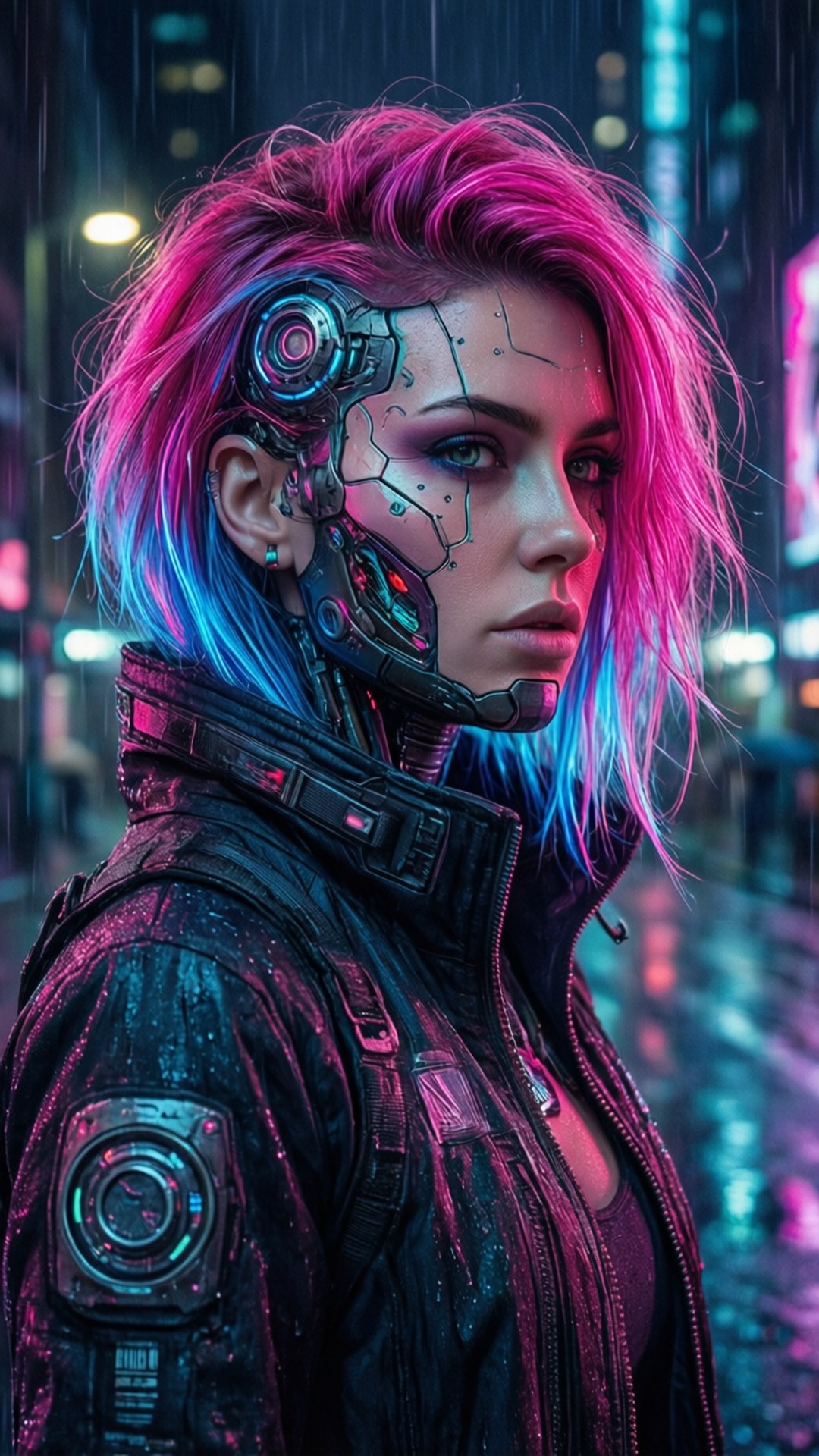 Cyberpunk 雨中 壁紙