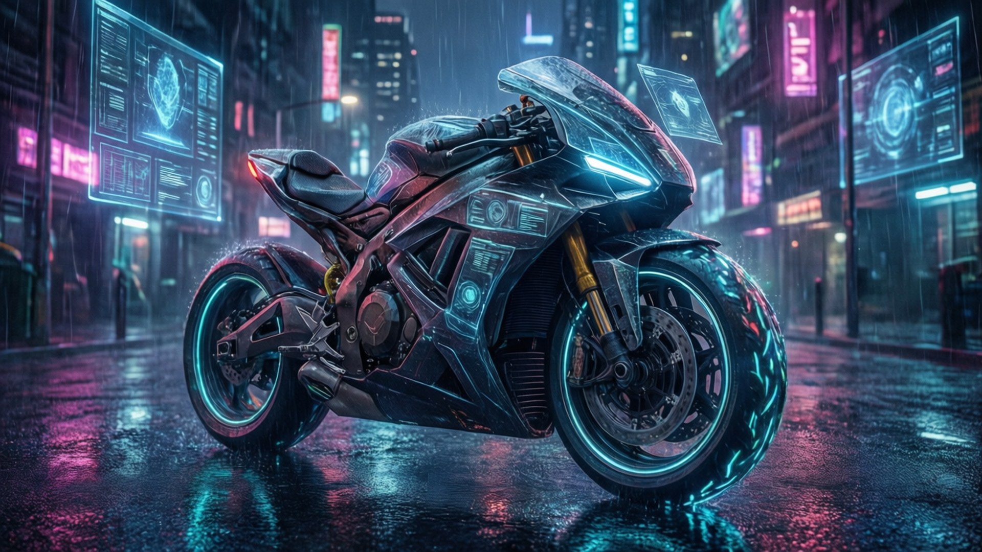 Cyberpunk 電單車 壁紙