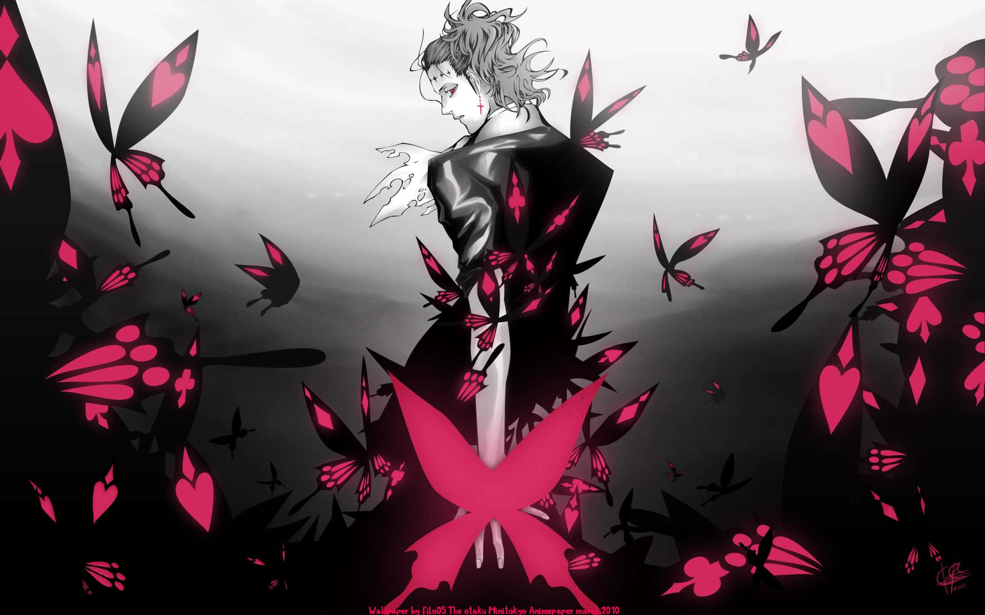 《D.Gray-man》中的紅色發光蝴蝶 壁紙