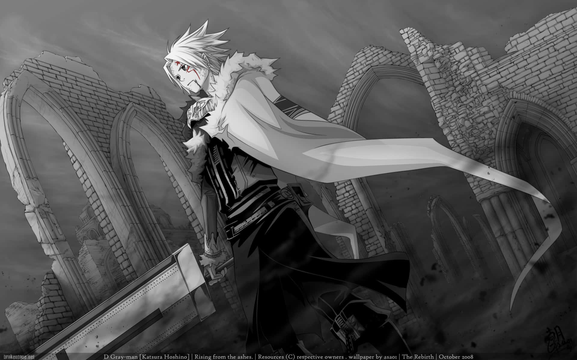 《D.Gray-man》中的血色艾倫·沃克 壁紙