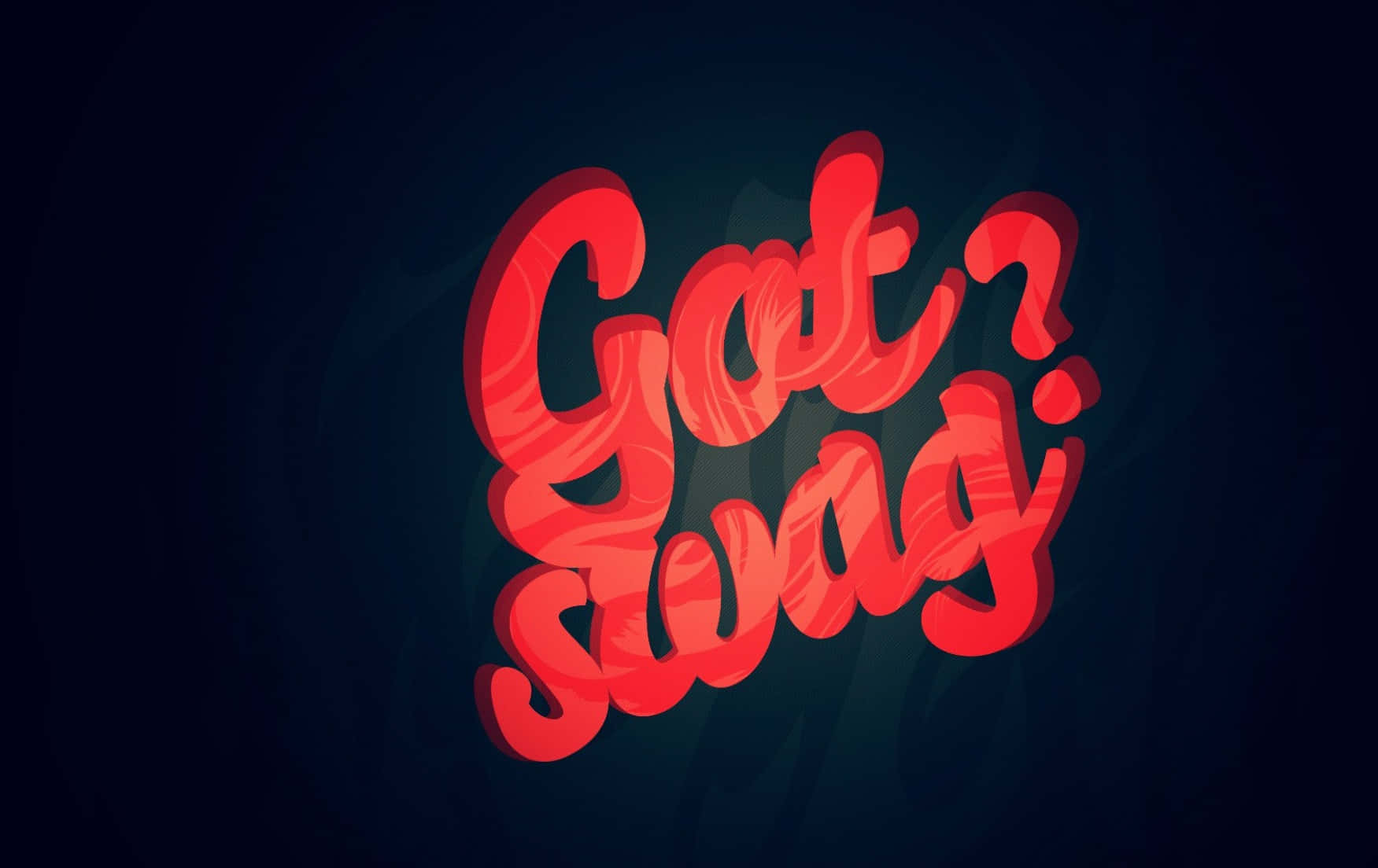 深藍色背景上寫有「Got Swag?」的紅色3D文字