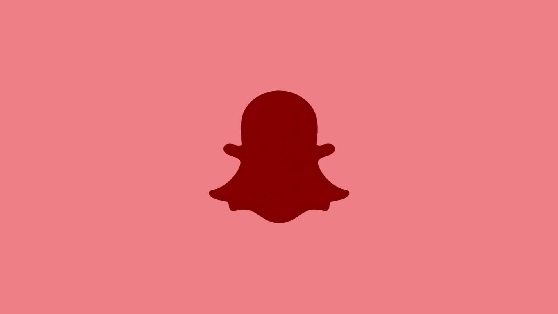  壁紙 — 深紅色 Snapchat 鬼魂標誌居中在純粉色背景上。