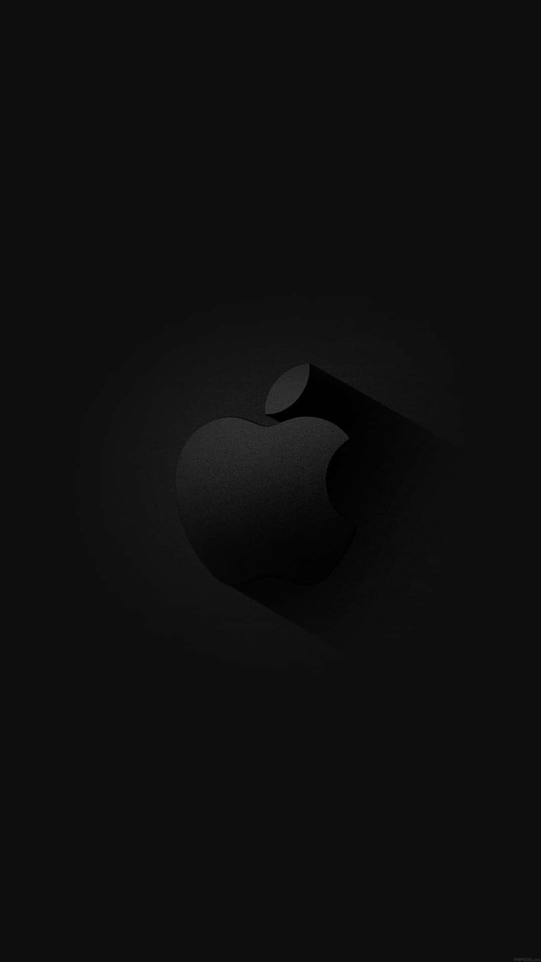 以最新Dark's機型升級你的iPhone體驗 壁紙 — 一個極簡的黑色Apple標誌，帶有微妙的陰影漸變，居中在純黑色背景上。