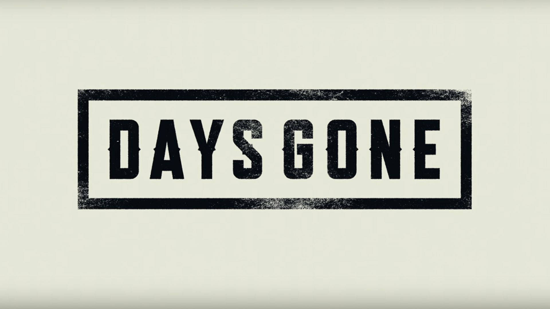 風格化遊戲標題 Days Gone，以粗黑模板字體呈現，邊緣殘舊。