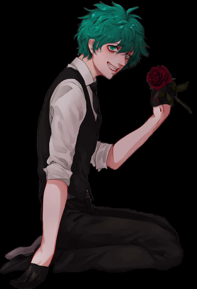 Deku 獻上玫瑰 壁紙