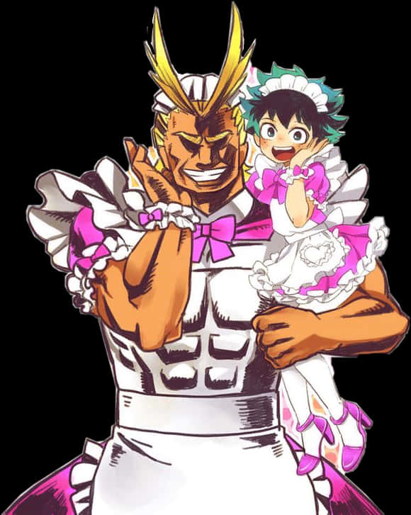 Deku 與 All Might 的趣味服裝 壁紙