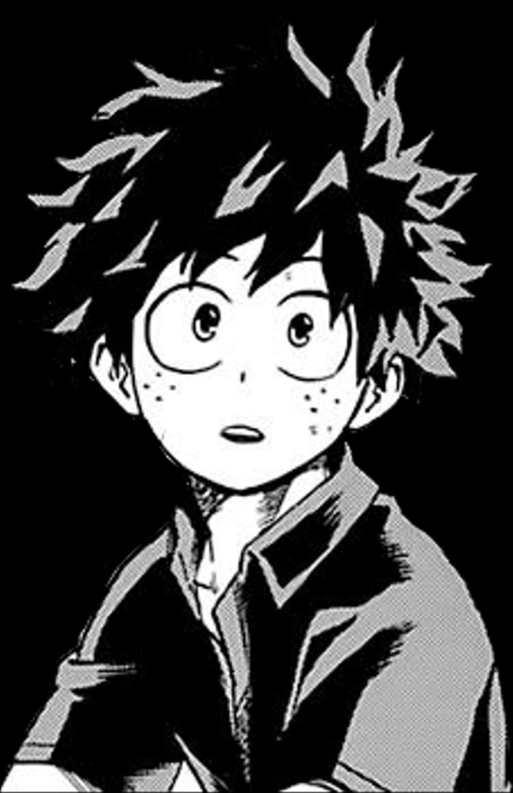 Deku 黑白漫畫肖像 壁紙