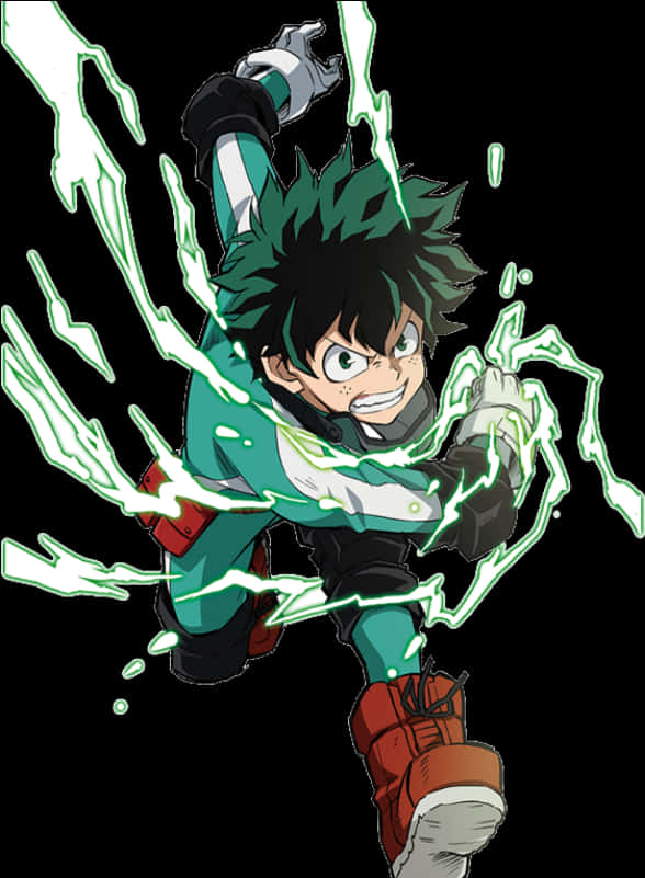 Deku 全罩頭能量爆發 PNG 壁紙