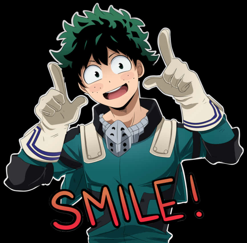 Deku 微笑英雄姿勢 PNG 壁紙