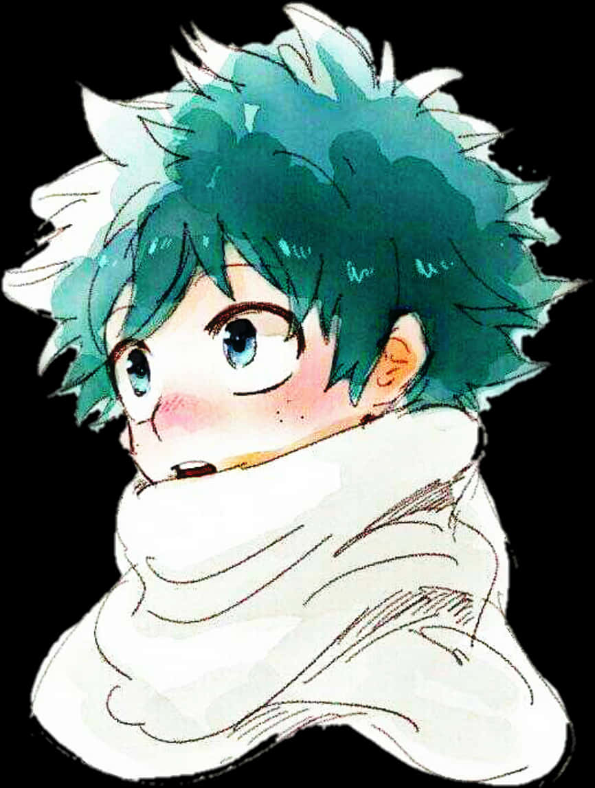 Deku 圍巾肖像 壁紙