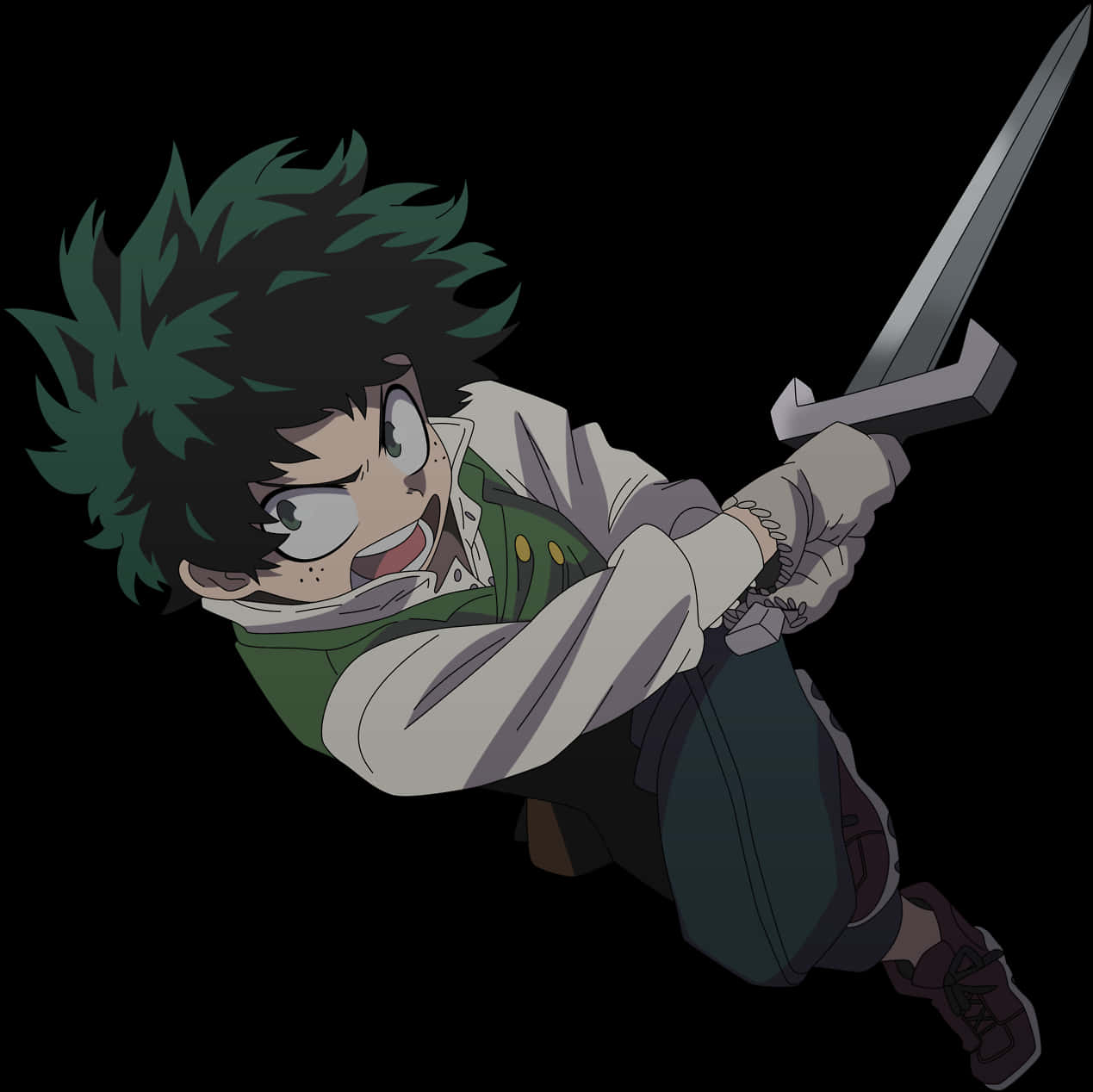 Deku 劍士動作姿勢動畫渲染圖 壁紙