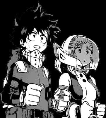 Deku 與朋友黑白漫畫分鏡 壁紙