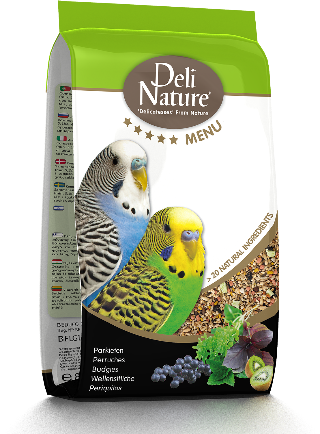 Deli Nature 菜單 虎皮鸚鵡食品包裝 壁紙