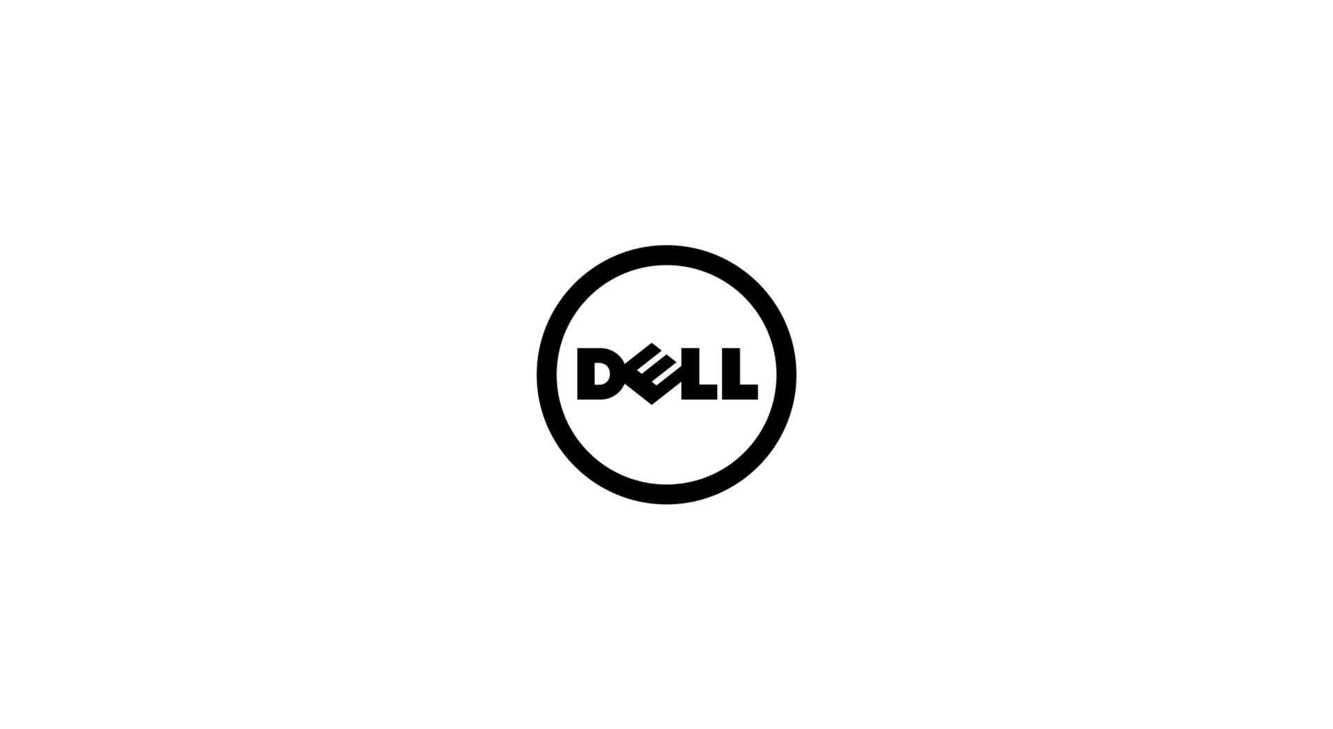 白色背景上的黑色Dell標誌
