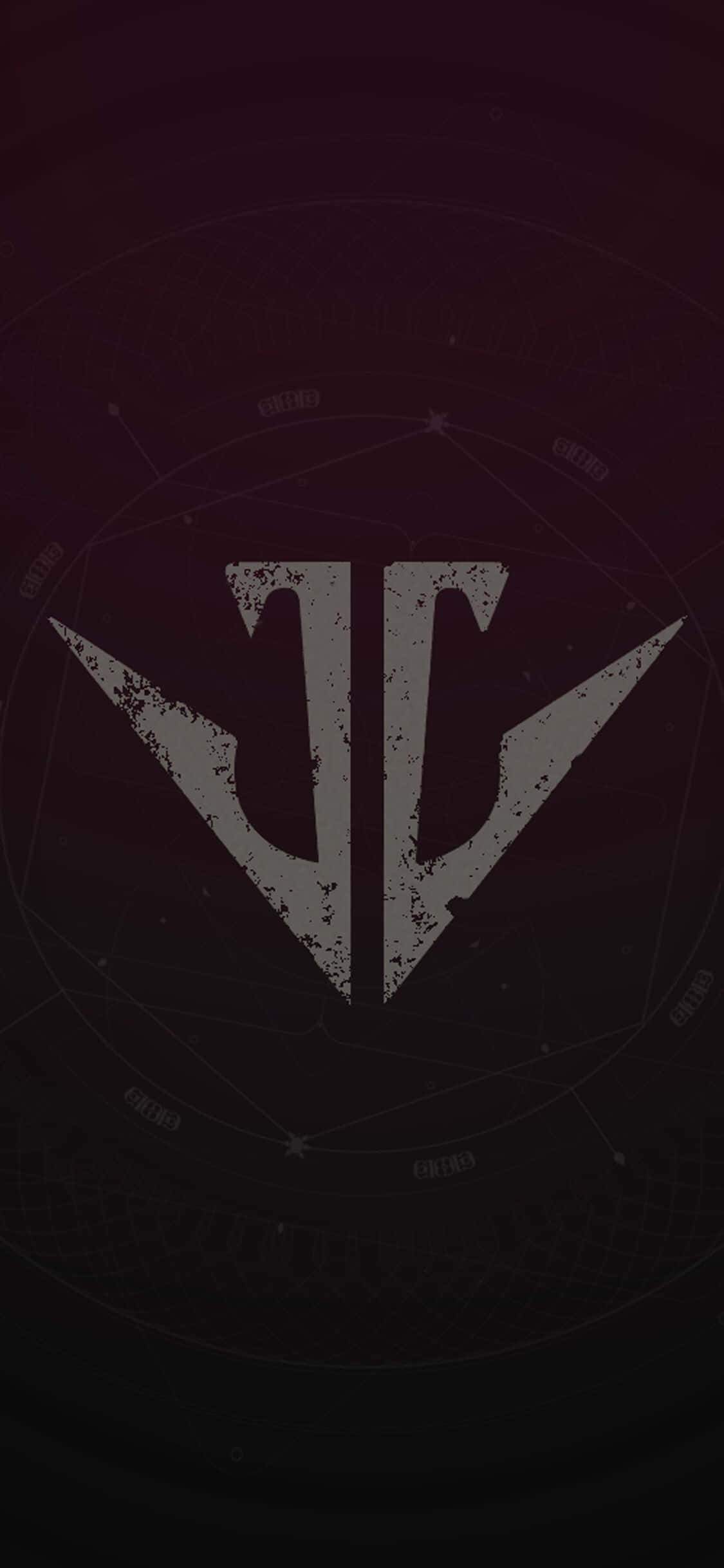 加入戰鬥，用 Destiny 2 手機 Wallpaper 壁紙 — 一個磨損的銀色標誌居中在深紫色漸變背景上，帶有微弱的圓形星座線條。
