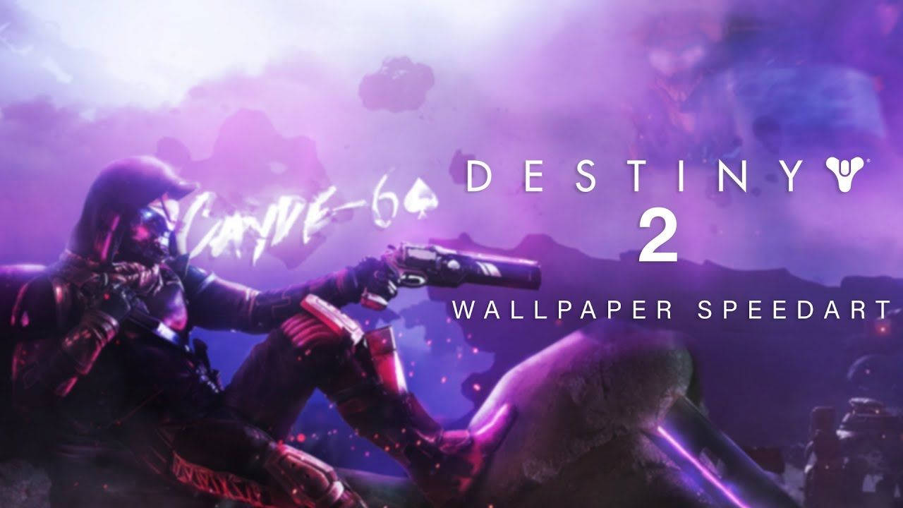遊戲角色在紫色外星景觀中瞄準武器，帶有Destiny 2文字。