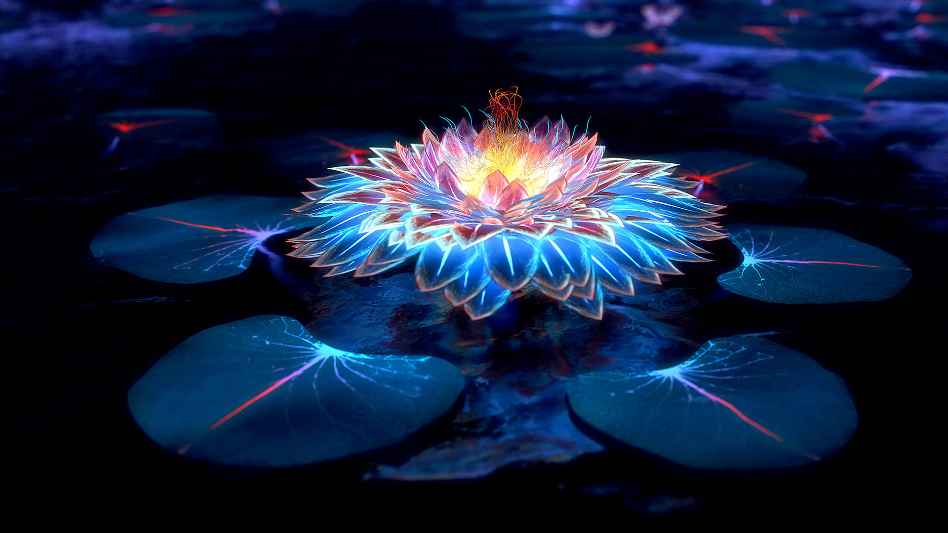 數位藝術蓮花壁紙