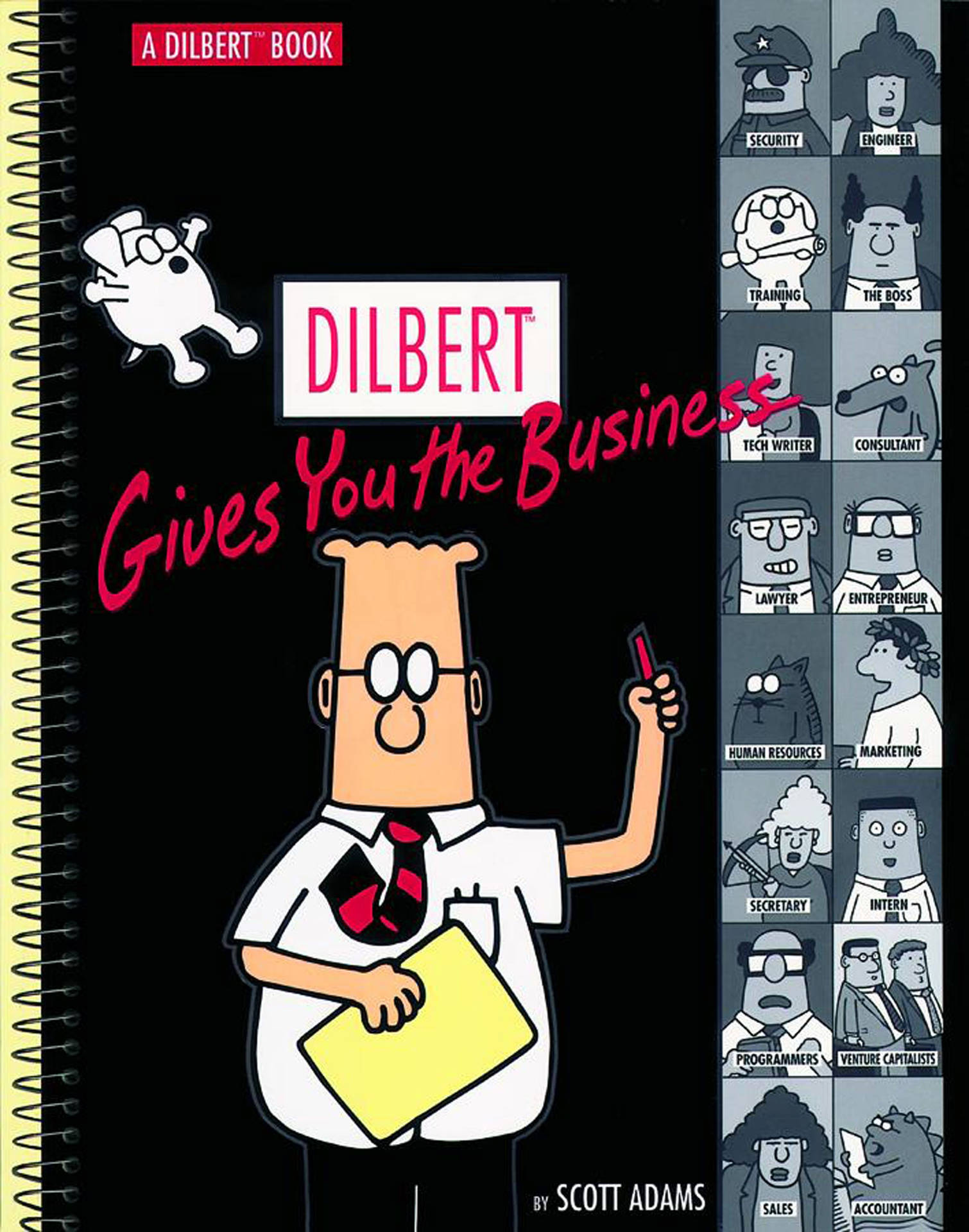 Dilbert 漫畫書封面， featuring 主角和辦公室員工漫畫網格。
