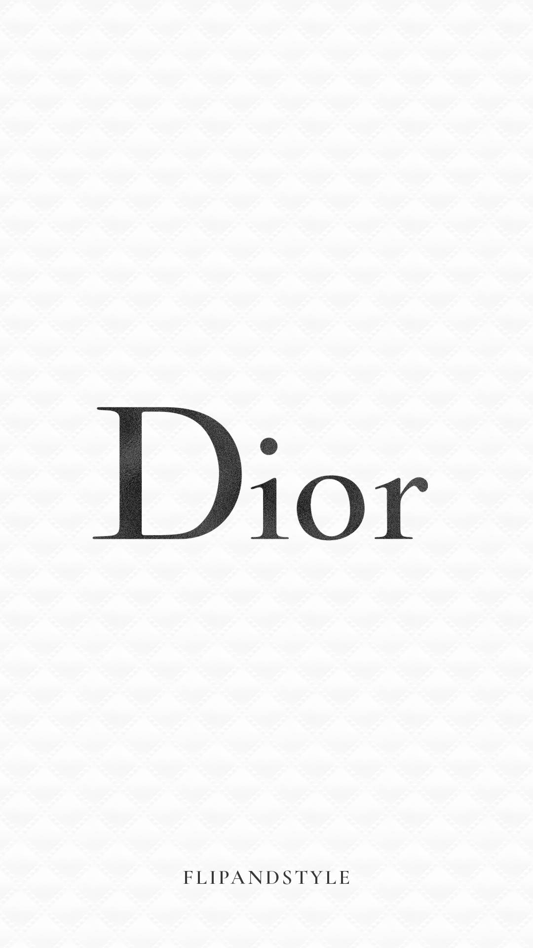 Dior 標誌以黑色襯線字體顯示在紋理白色背景上。