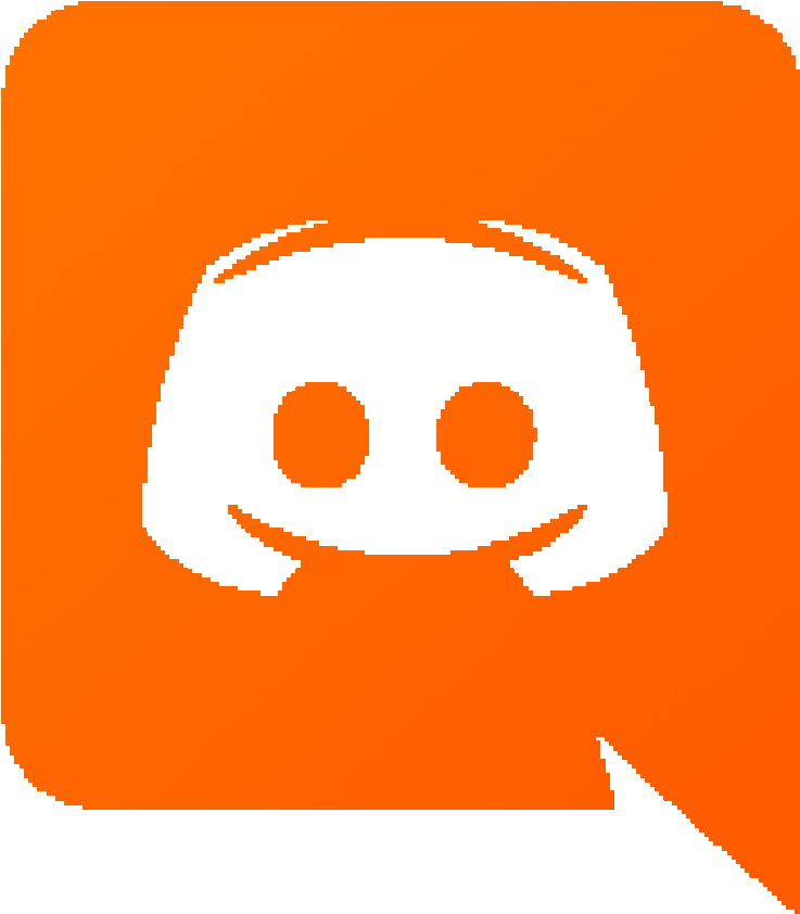 Discord標誌橙色背景 壁紙 — 一個大膽的黑色 Discord 標誌，帶有笑臉和橙色對話氣泡背景。