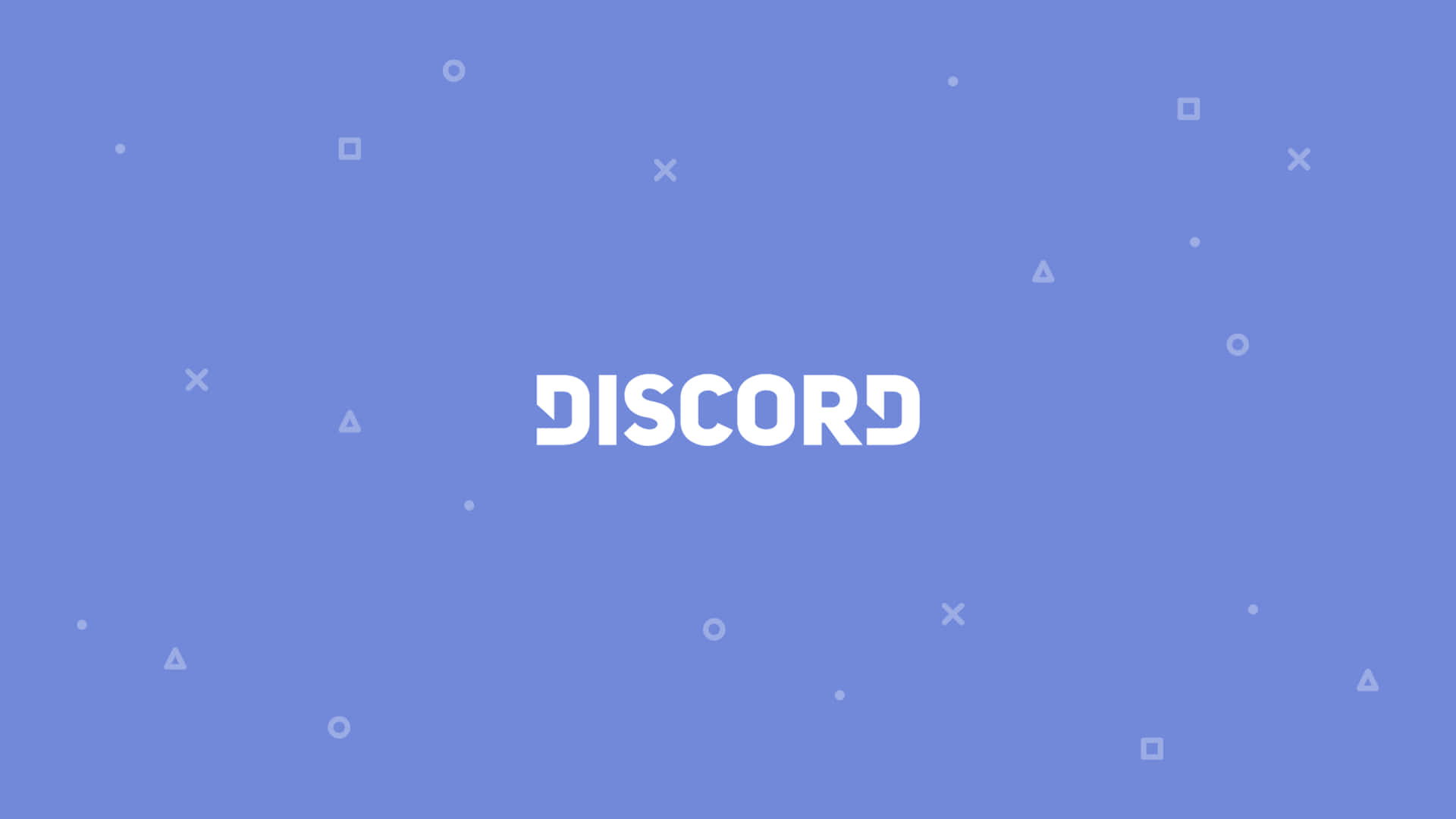 Discord 標誌搭配幾何形狀，藍色背景