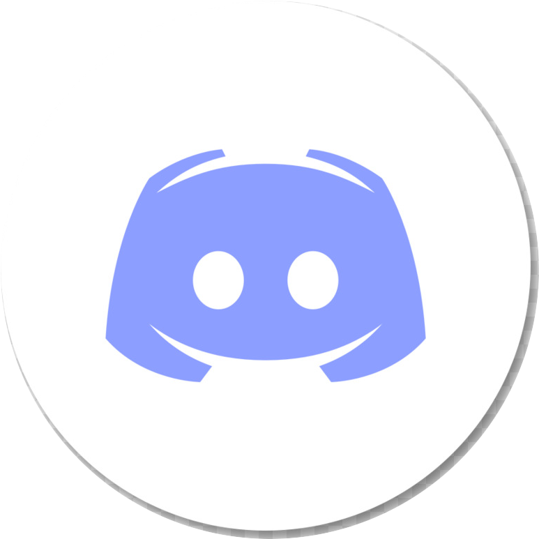 Discord 標誌圖示 壁紙 — 一個極簡的淺藍色Discord標誌圖示，居中放置在帶有柔和陰影的白色圓形背景上。