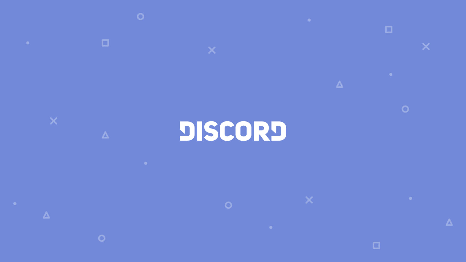 帶有 Discord 標誌和浮動幾何形狀的藍色背景。
