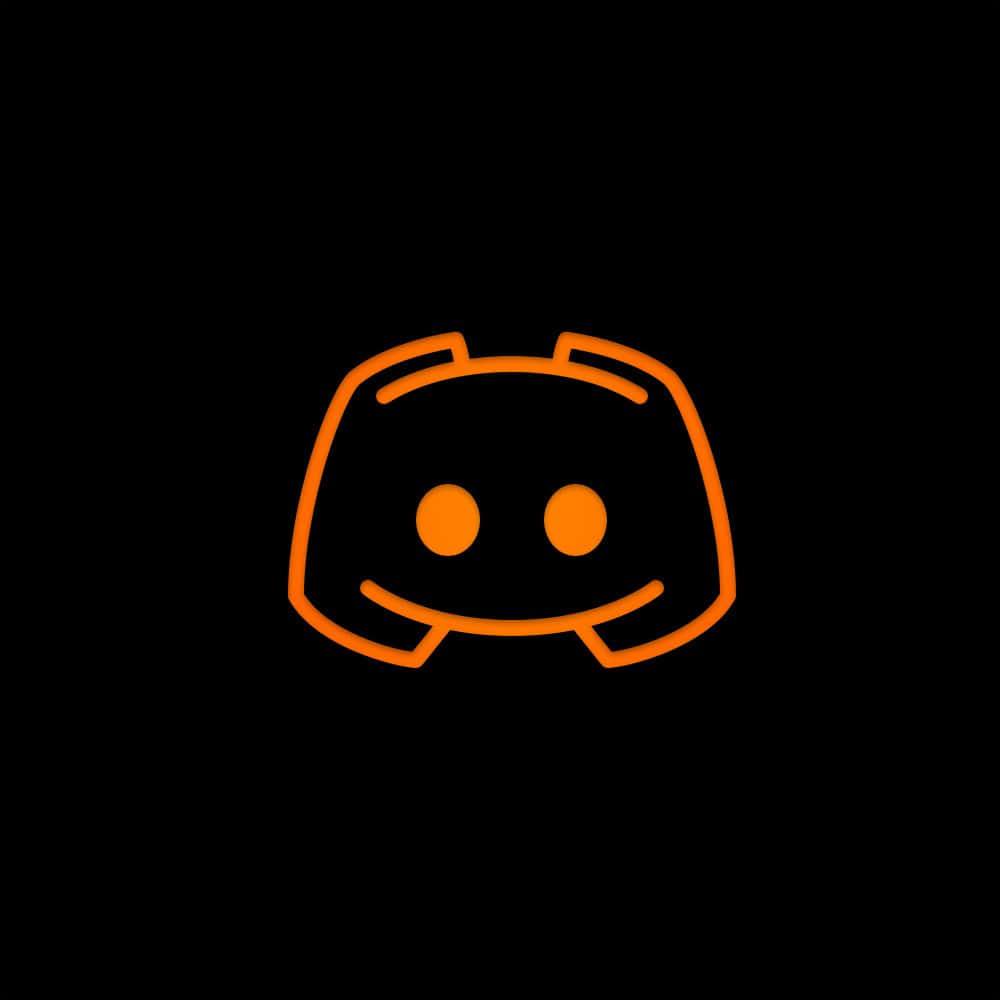 黑色背景上的橙色 Discord 標誌