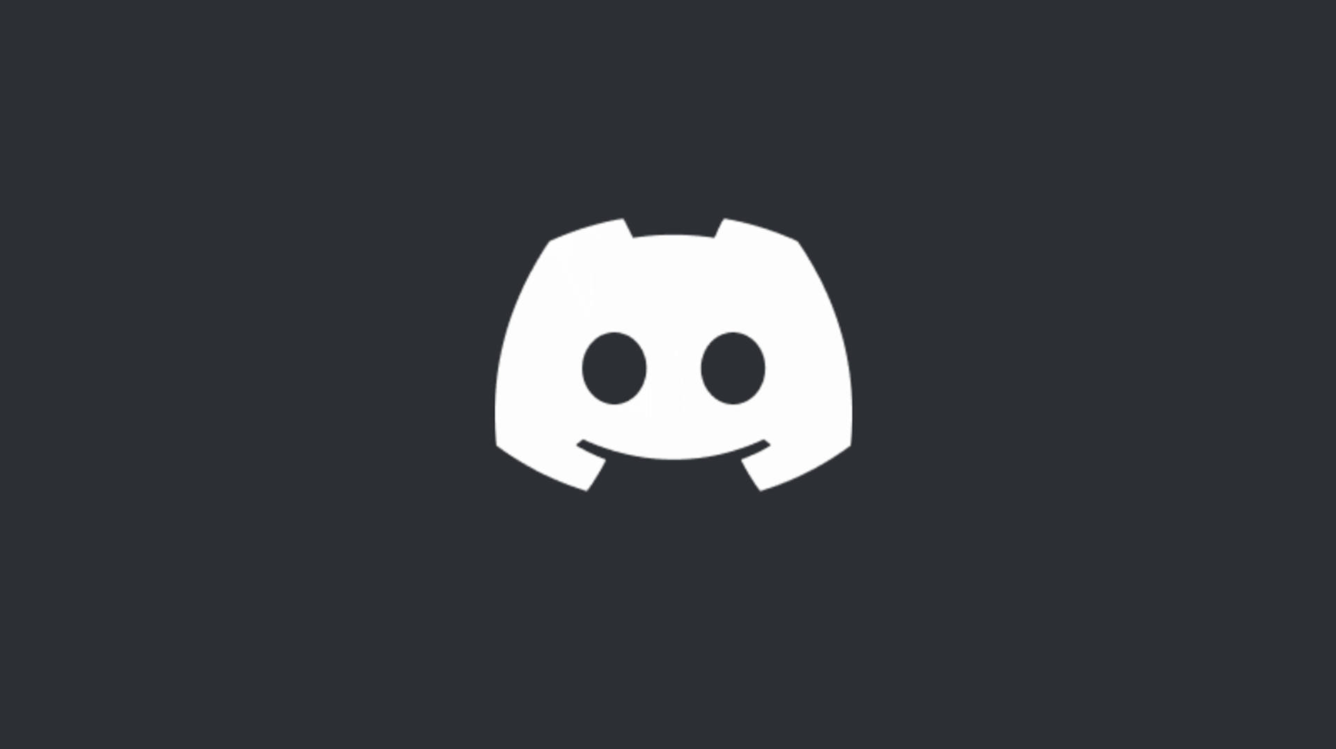 深灰色背景上的白色 Discord 標誌