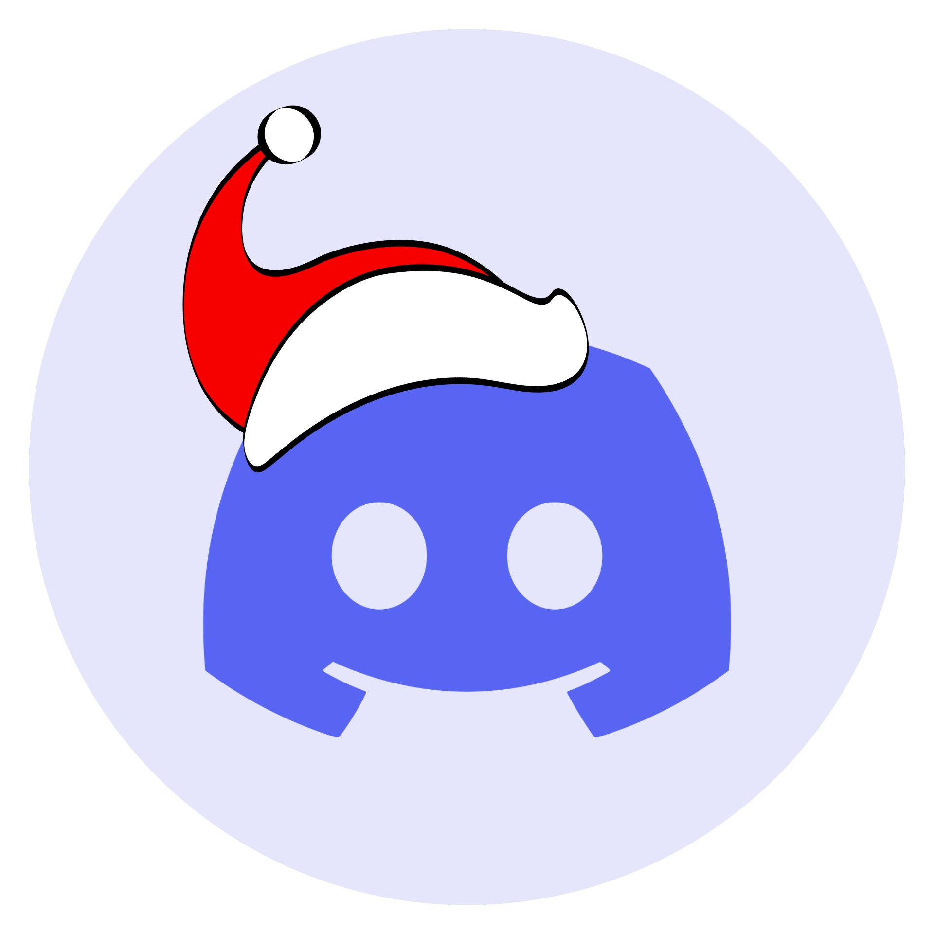 戴著紅白相間聖誕帽的藍色 Discord 吉祥物。