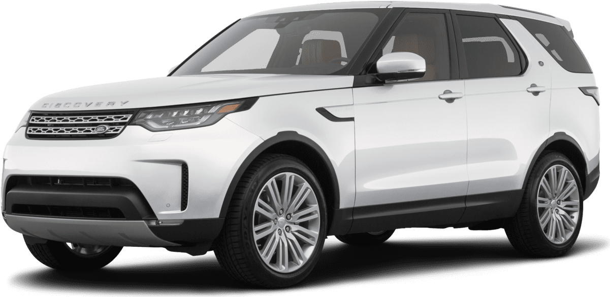 白色路虎Discovery側面視圖 壁紙 — 一輛純白色的 Land Rover Discovery SUV 在乾淨的攝影棚拍攝中展示，線條銳利，合金輪圈閃閃發光。