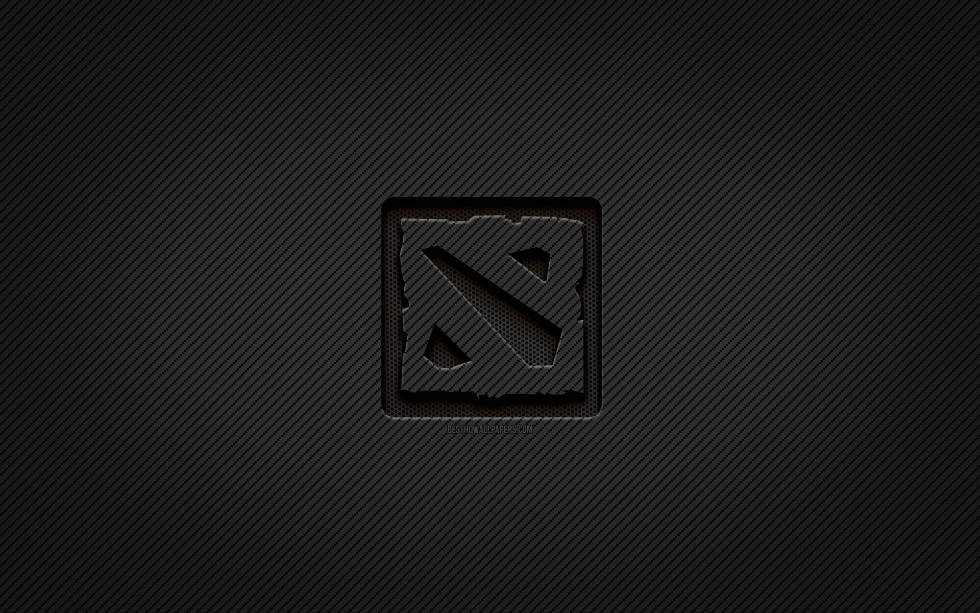 深色碳纖維背景上的Dota 2標誌